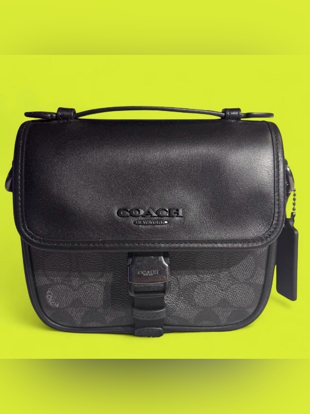 Coach Racer Crossbody in Signature Canvas and Leather with Gunmetal Hardware.